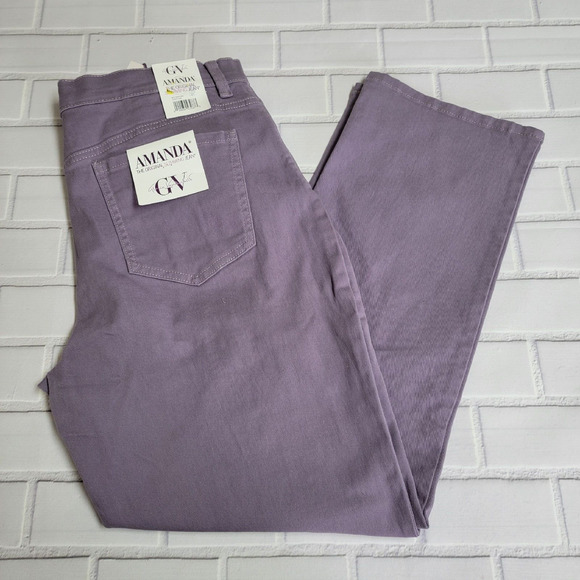Gloria Vanderbilt Denim - Gloria Vanderbilt Amanda Slimming Jeans Dusty Iris Purple Size 16 Short (A160)